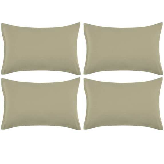 Unique Bargains 4-Piece Soft Microfiber Pillowcases Khaki Travel(14"X20")