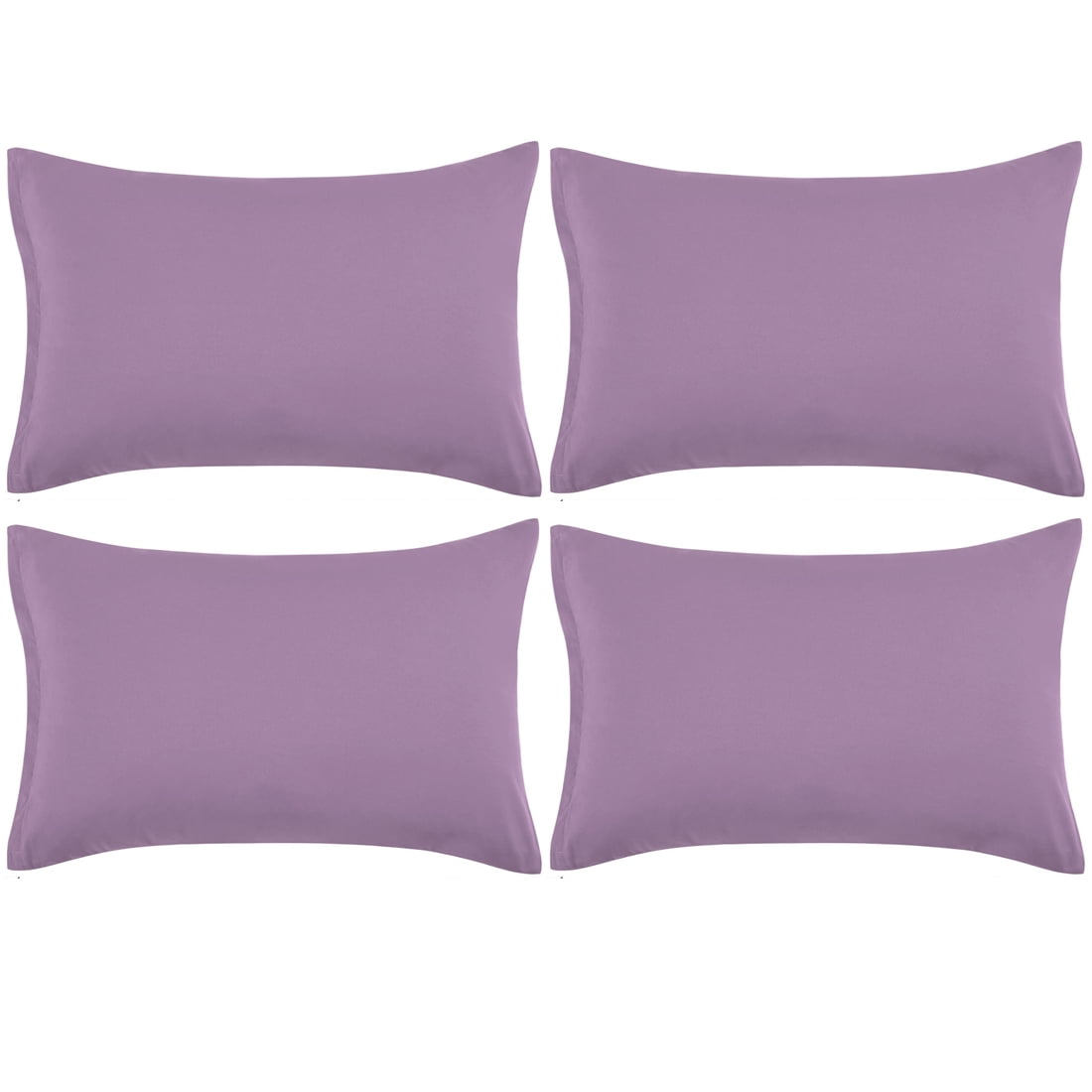 Unique Bargains 4-Piece Soft Microfiber Pillowcases Lavender Standard(20"x26")