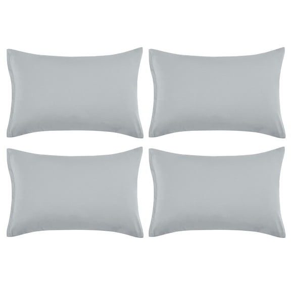 Unique Bargains 4-Piece Soft Microfiber Pillowcases Light Grey Travel(14"X20")