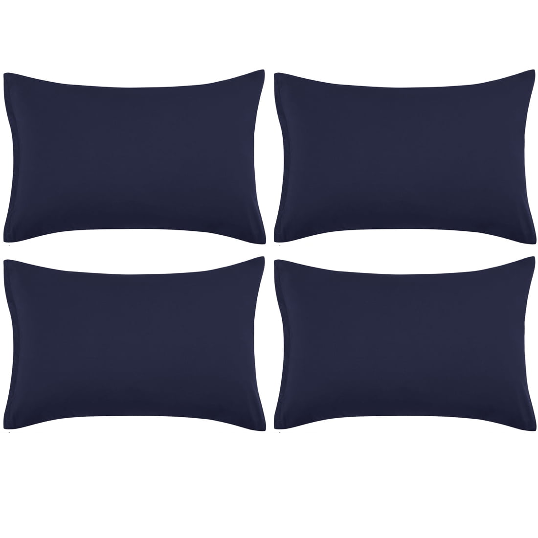 Unique Bargains 4-Piece Soft Microfiber Pillowcases Navy Blue King(20"x36")