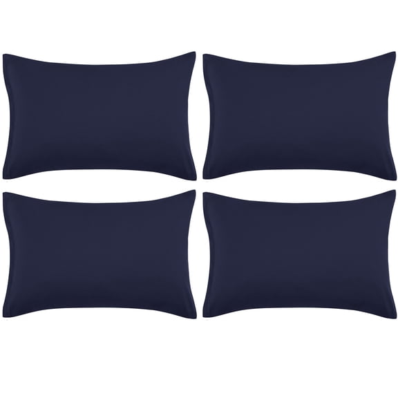 Unique Bargains 4-Piece Soft Microfiber Pillowcases Navy Blue King(20"x36")