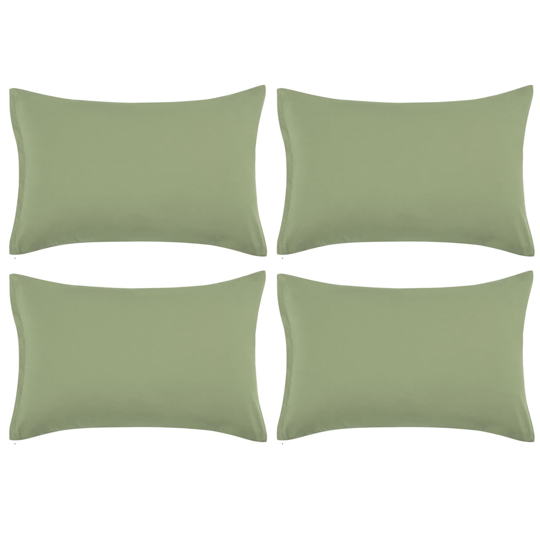 Unique Bargains 4-Piece Soft Microfiber Pillowcases Sage Travel(14"X20")