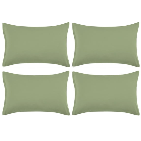 Unique Bargains 4-Piece Soft Microfiber Pillowcases Sage Travel(14"X20")