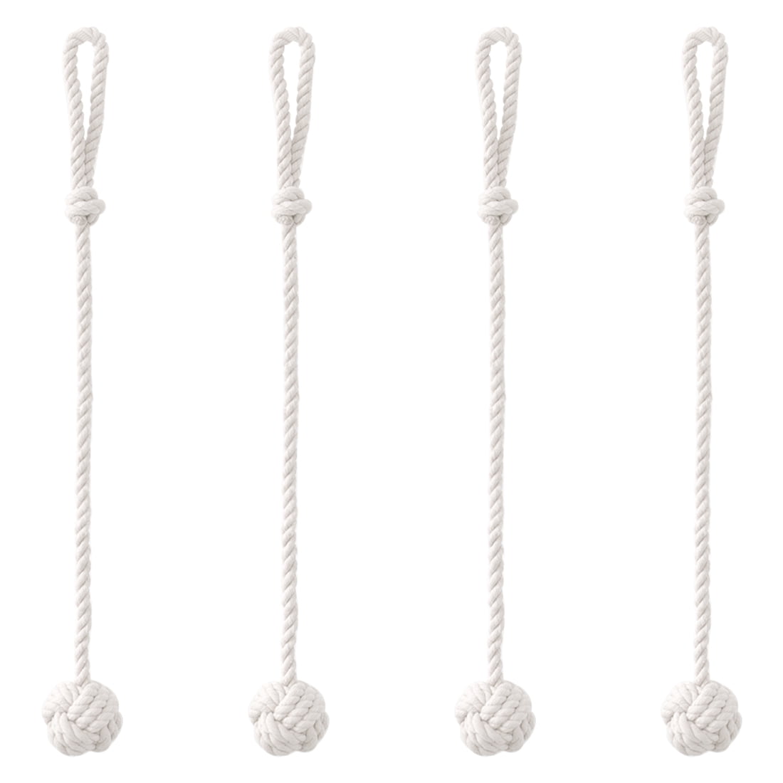 Unique Bargains 4 Pieces Curtain Tiebacks 24 Inch Holdbacks Rope Holdback Beige