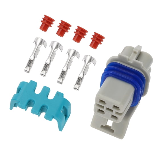 Unique Bargains 4 Pin Car Electrical Wire Connector Plug Housing Kits Waterproof 1 Set 1.5mm Series Grey