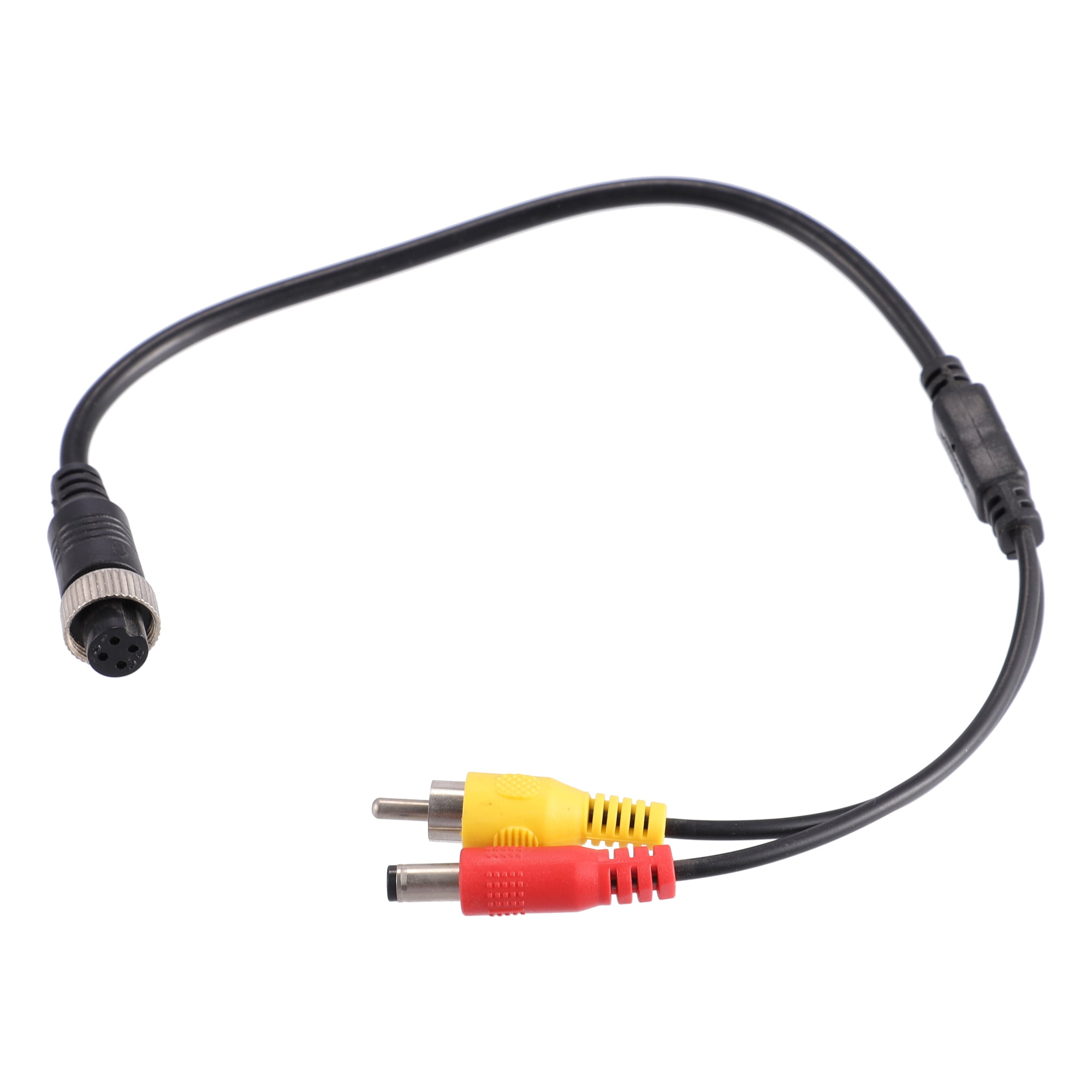 Unique Bargains 4 Pin to RCA Adapter M12 4-Pin Female to RCA AV DC Male Connector