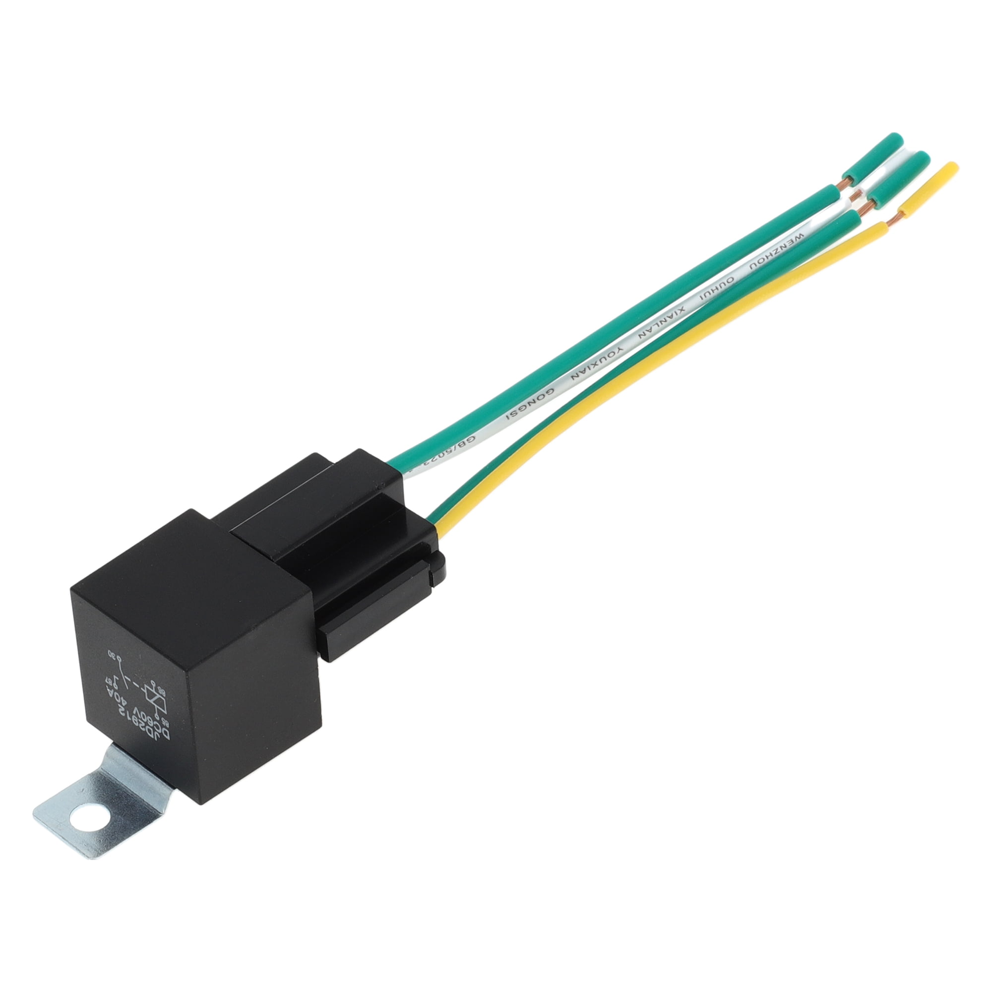 Unique Bargains 4 Pins 60V 40A 1 Pc Auto Relay with Metal Hanging Hole ...
