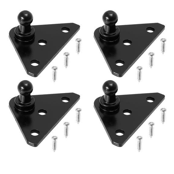 Unique Bargains 4 Set 10mm Car Ball Studs Mounting Brackets for Gas Struts Shocks with Screws Black Metal