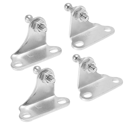Unique Bargains 4 Set 10mm Car Vehicle Ball Studs Mounting Brackets Silver Tone for Gas Struts Shocks with Screws