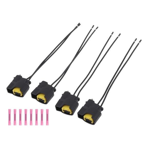 Unique Bargains 4 Set 2 Pin Ignition Coil Connector Plug for Hyundai Accent 1.6L 2012-2020 Female Adapter Terminal Housing Plug Connector