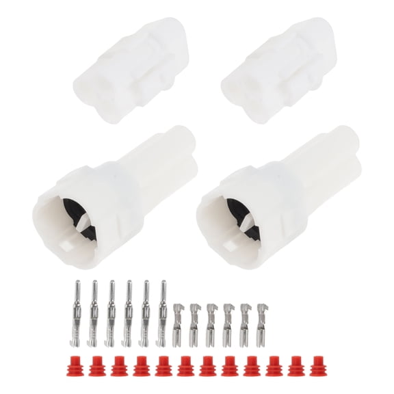Unique Bargains 4 Set 3 Pin Temperature Sensor/Taillight Connector Plug for Sumitomo Plug for Yamaha Male Female Adapter Terminal Housing Plug Connector No.DJ7031F211