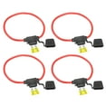 thumbnail image 1 of Unique Bargains 4 Set DC 12V 10 Gauge Car in Line ATC Blade Style Inline Fuse Holder with 20A Standard Fuse Black, 1 of 6