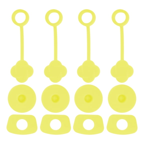 Unique Bargains 4 Set Dust-Proof 30oz Straw Cover Yellow Silicone