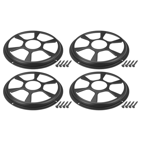 Unique Bargains 4 Set Universal 10" Car Speaker Grills Cover Round 10 Inch Audio Speaker Subwoofer w/ Screws Iron Black