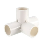 Unique Bargains 4 Way Elbow Pipe Fitting,Furniture Grade,1/2-inch Size Tee Corner Fittings White 6Pcs