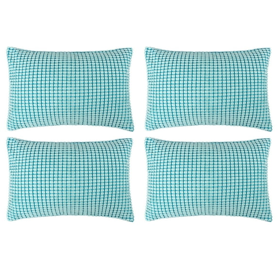 Unique Bargains 4-pcs Decoratiove Throw Cushion Pillow Covers Light Blue 12"x18"