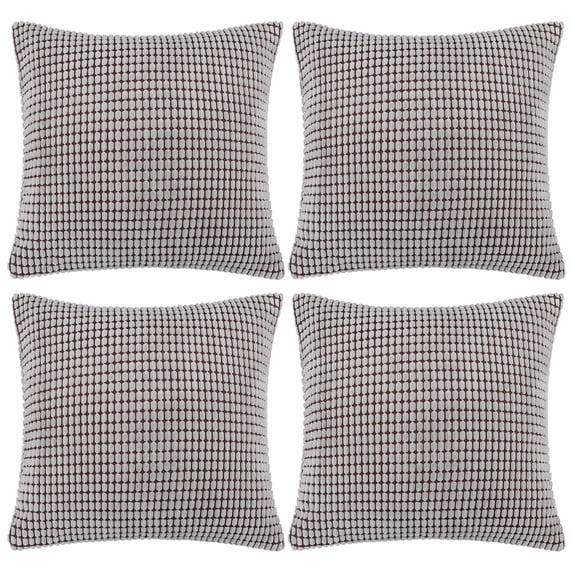 Unique Bargains 4-pcs Decoratiove Throw Cushion Pillow Covers Light Gray 18"x18"