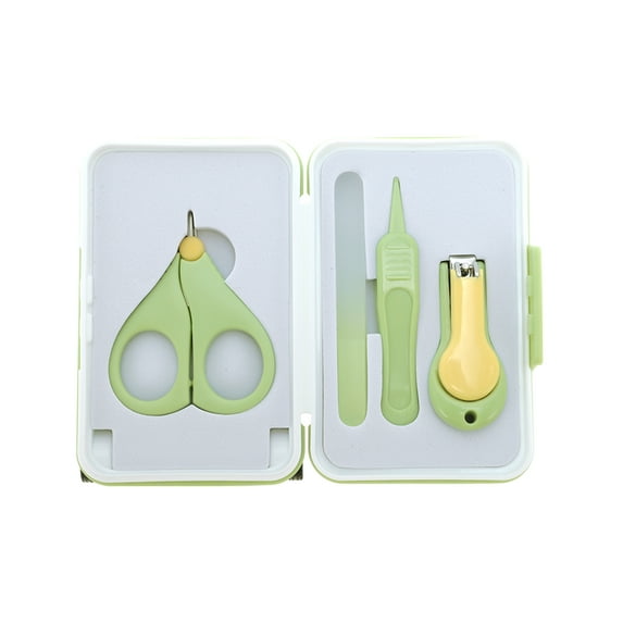 Unique Bargains 4-piece Set Mini Suitcase Nail Clipper Kit Green for Women for Men