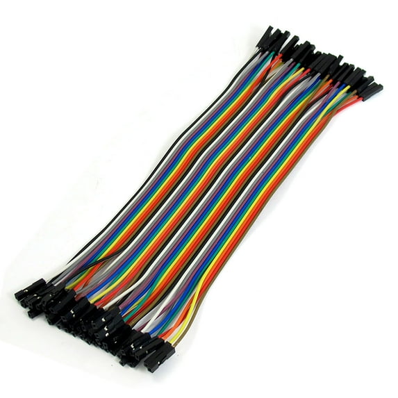 Unique Bargains 40 PCS 20CM Female to Female 1 Pin Plug Jumper Cable Wire for