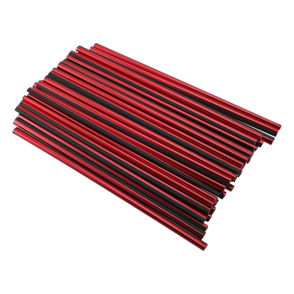 Unique Bargains 40 Pcs Universal Car Vent Outlet Trims Air Conditioner Vent Outlet Trim Decoration Strip Plating Red