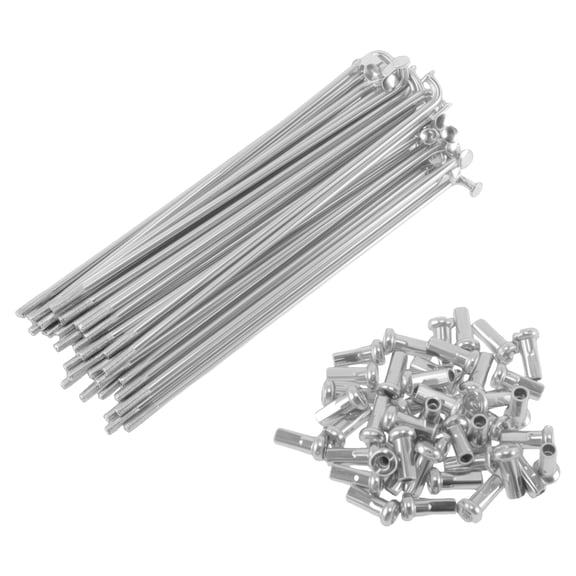 Unique Bargains 40 Set 12G Bicycle Spoke 110 mm Bike Wheel Spoke Carbon Steel Galvanized Silver Tone