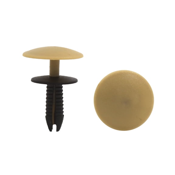 Unique Bargains 40Pcs Beige Black Plastic Rivets Push Pin Fastener Retainer Clips 7mm for Car