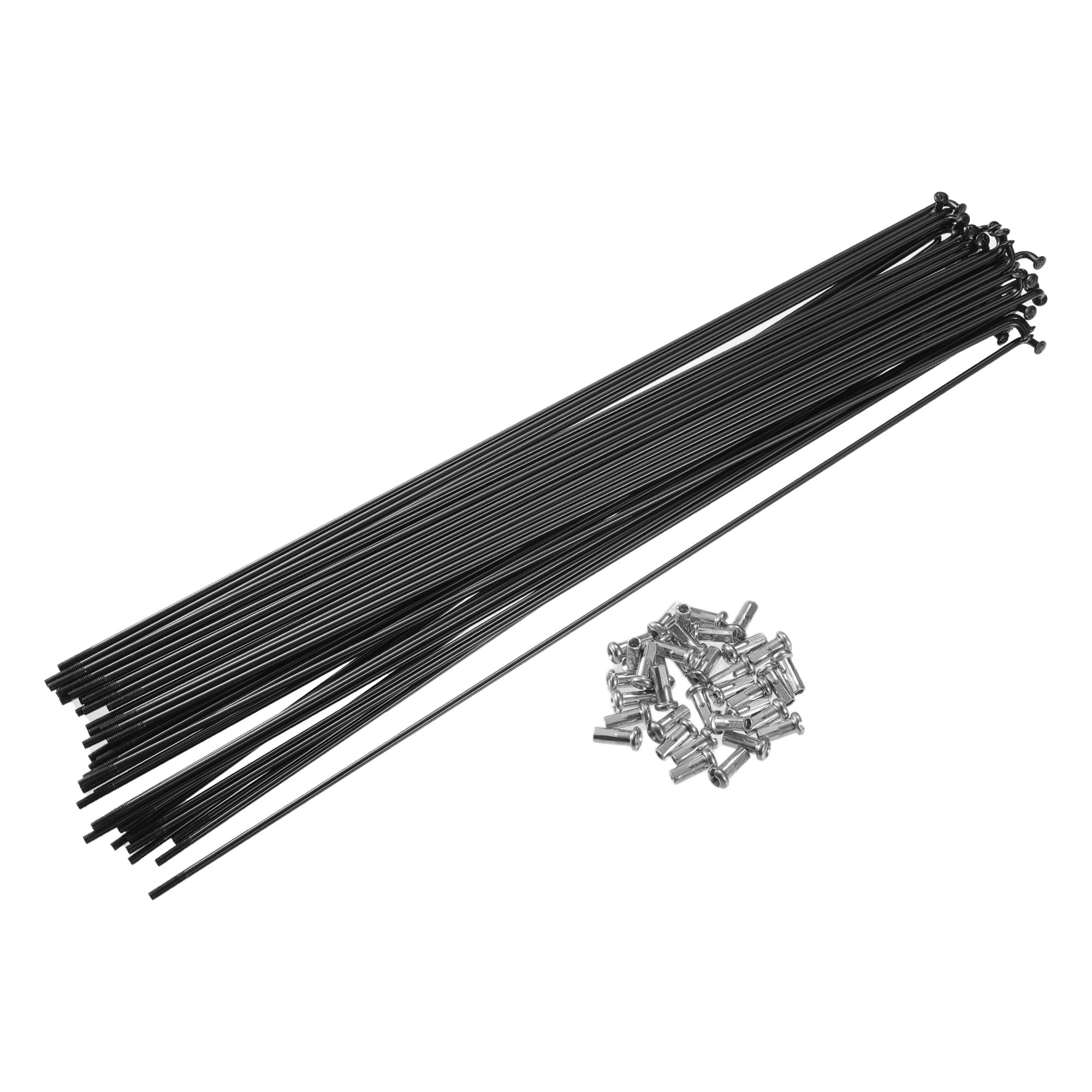Unique Bargains 40Pcs Bicycle Steel Spokes 13G Bike Spoke with Nipples Black 11.42"