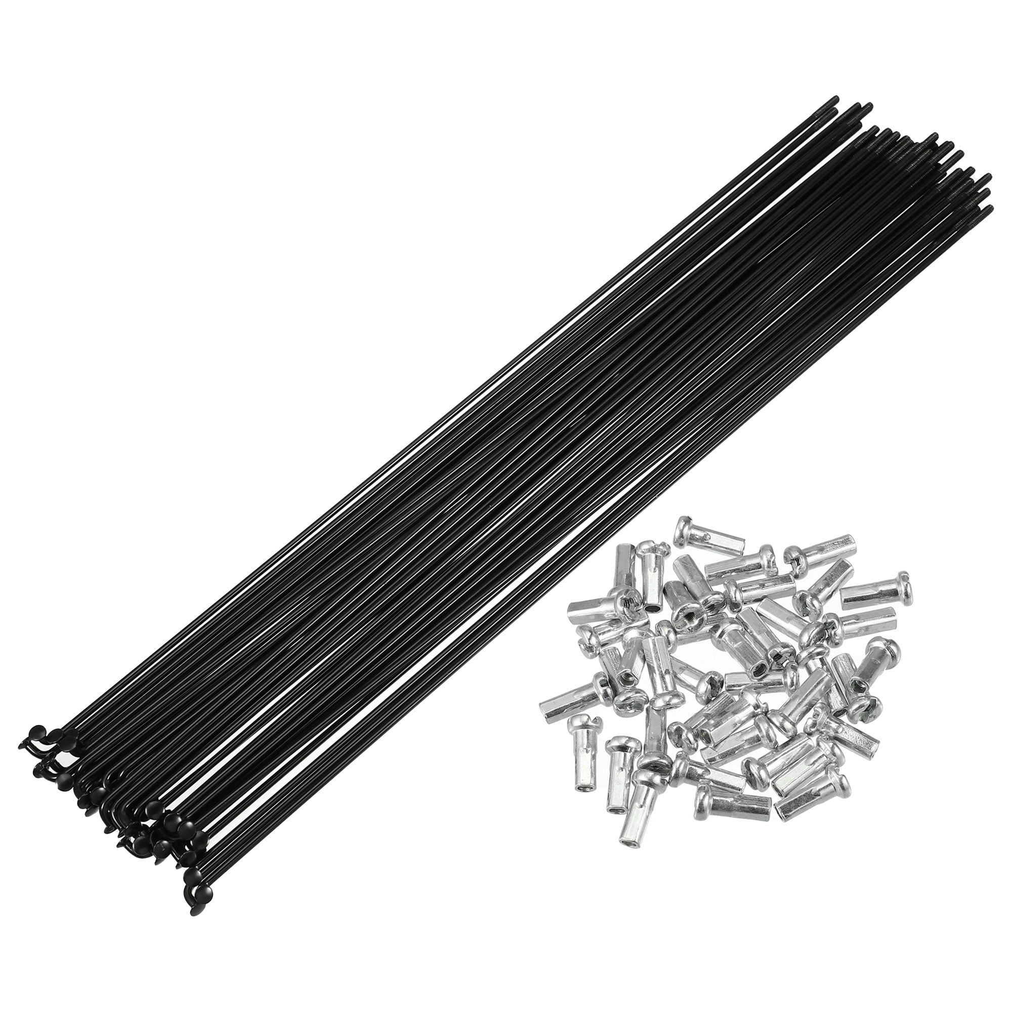 Unique Bargains 40Pcs Bicycle Steel Spokes 14G Bike Spokes Set Black 10.24"