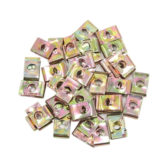 Unique Bargains 40Pcs Bronze Tone Metal Motorcycle Fairing Bolts Screws U-Type Fastener Clips