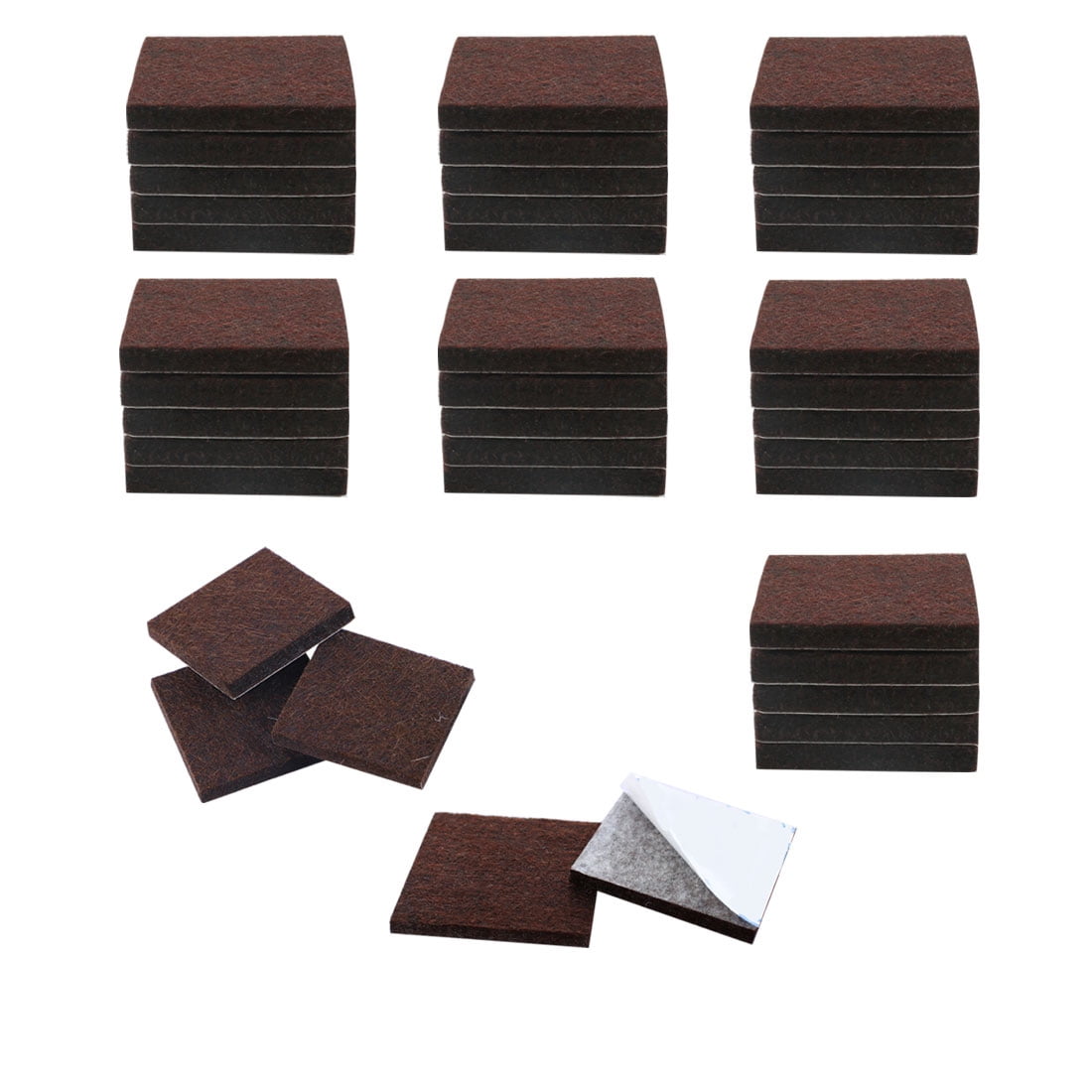 Unique Bargains 40Pcs Felt Furniture Pads Square Floor Protector for Chair Legs