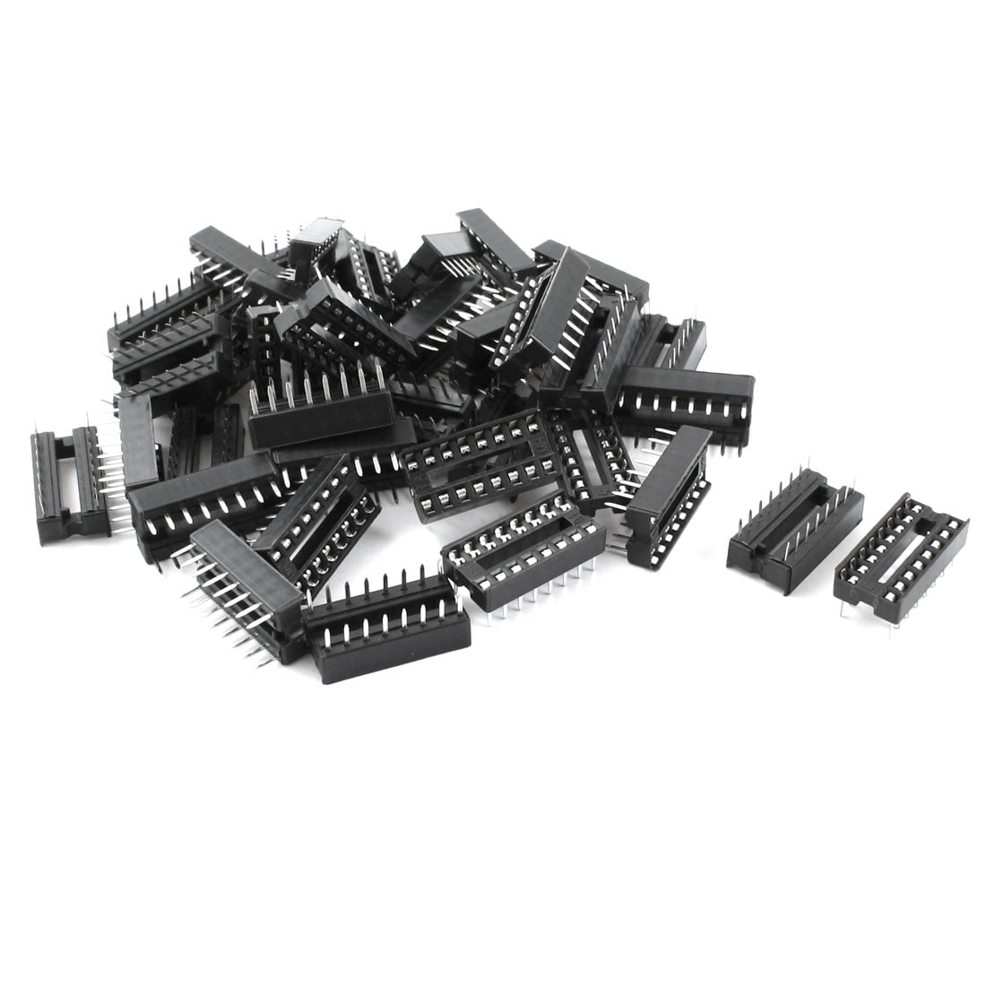 Unique Bargains 40Pieces 2.54mm Pitch 16 Pin Double Row DIP IC Socket ...