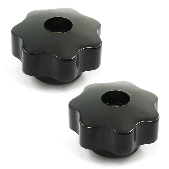 Unique Bargains 40mm Dia Black Plastic Star Head Metal Clamping Knob 2 Pcs