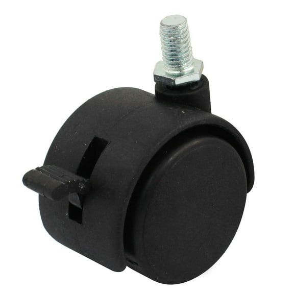 Unique Bargains 40mm Double Wheel 8mm Threaded Swivel Brake Rotation Caster for Furniture