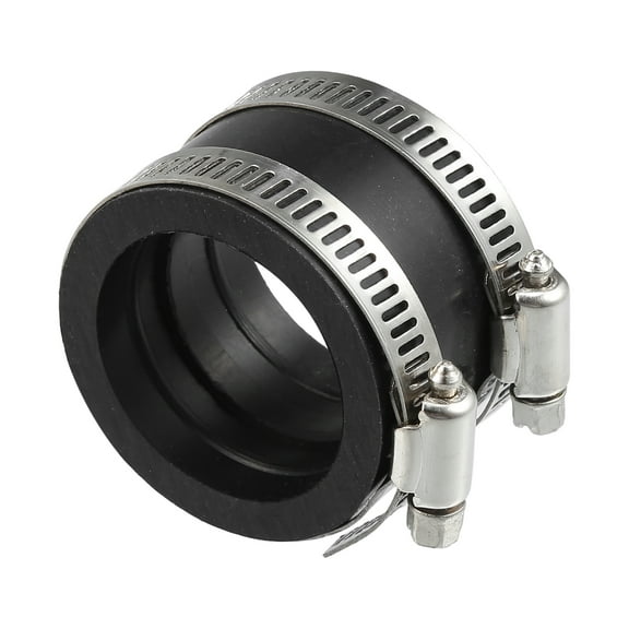 Unique Bargains 40mm ID Black Carburetor Adapter Inlet Intake Pipe Manifold Adapter Boot Sleeve Interface with Clamps
