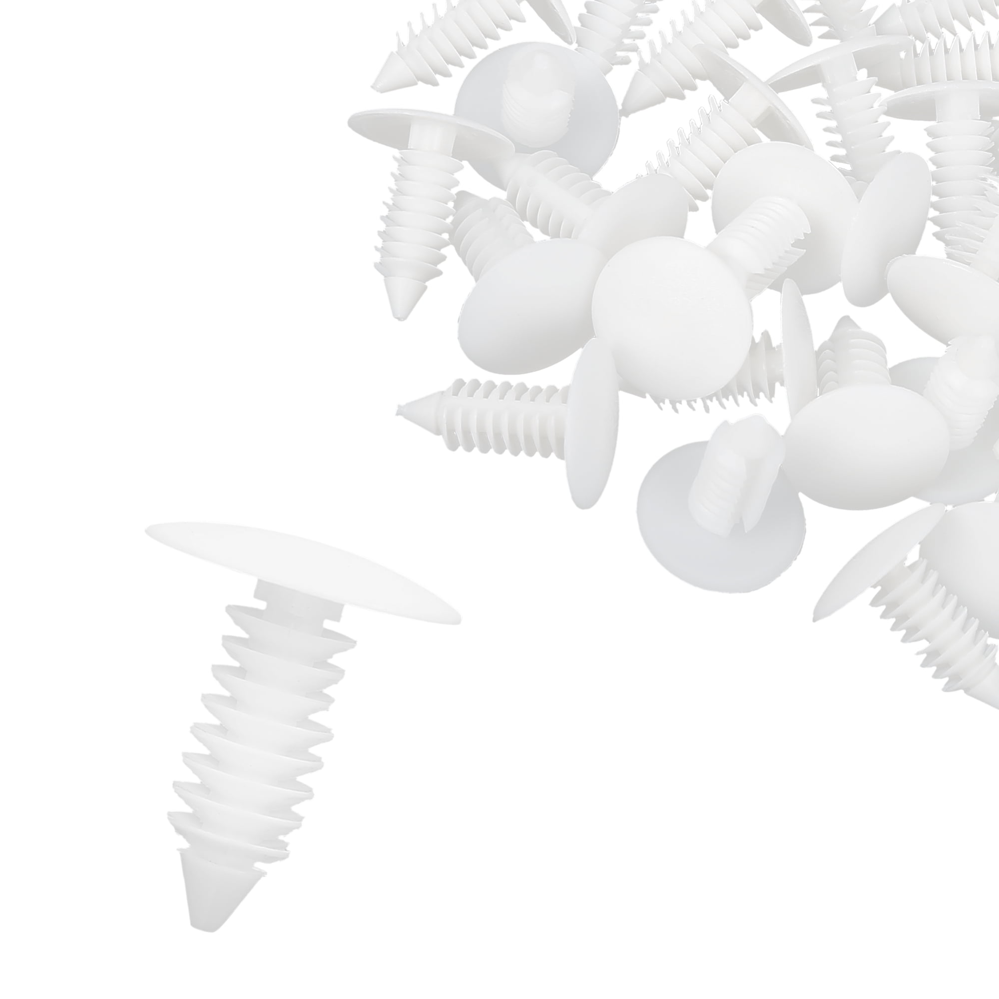 Unique Bargains 40pcs 8mm Auto Car Plastic Rivets Interior Weatherstrip Clips White