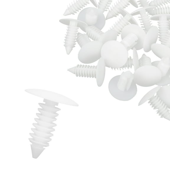 Unique Bargains 40pcs 8mm Auto Car Plastic Rivets Interior Weatherstrip Clips White