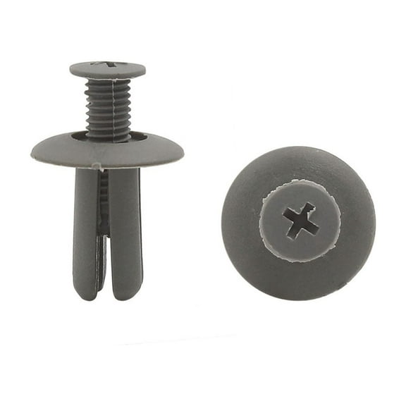 Unique Bargains 40pcs 8mm Gray Car Plastic Push Type Rivet Retainer Fastener Bumper Pin Clips