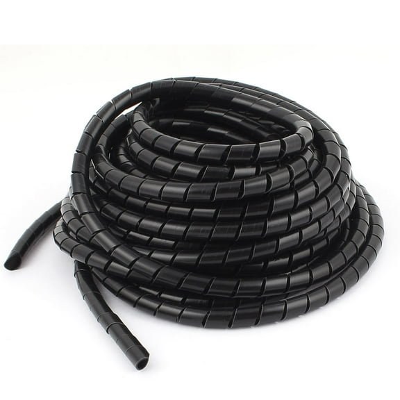 Unique Bargains 41Ft Length 8mm Dia Cable Wire Binding Organizer Manager Spiral Wrap Band Black
