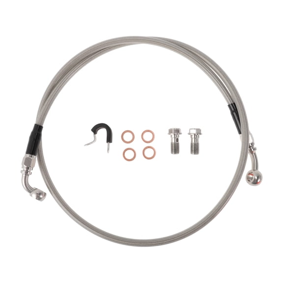 Unique Bargains 42.5" Hydraulic Front Brake Line Kit for 12Inch Handlebar Hydraulic Brake Line for Harley Sportster XL 2004-2024 Silver Tone