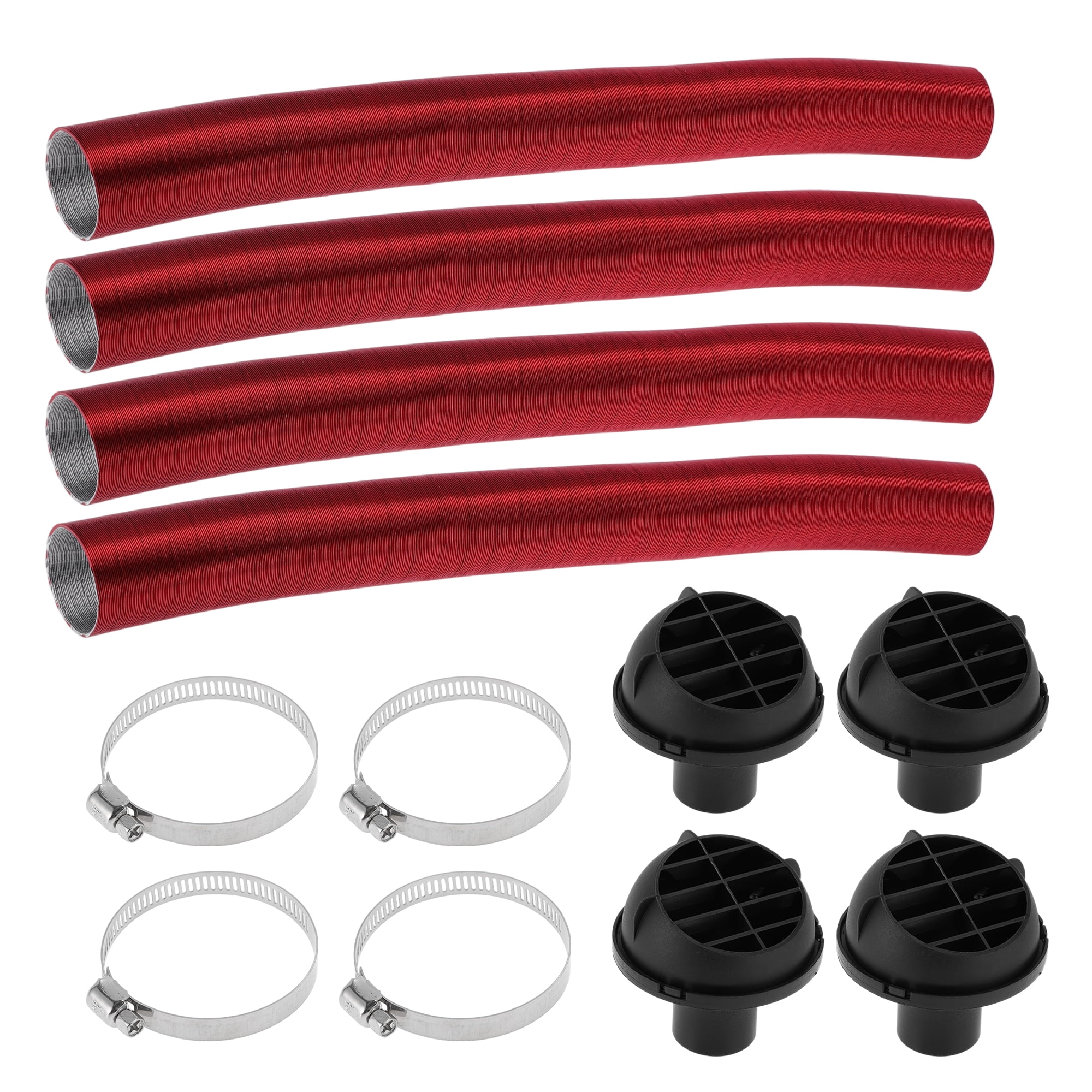 Unique Bargains 42mm Dia 100cm Car Heater Duct Kit Car Heater Duct Pipe Hose Set for Diesel Heater Red
