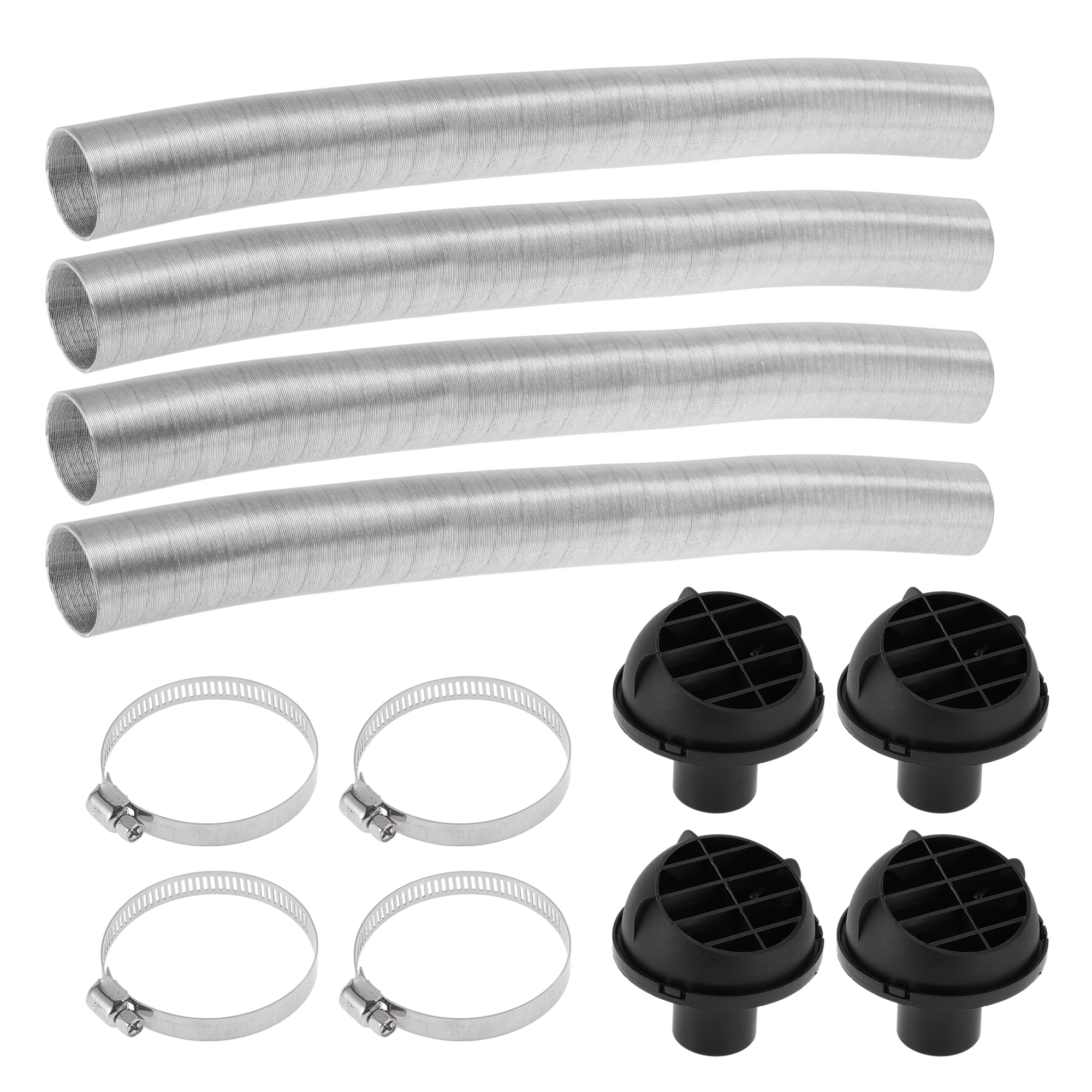 Unique Bargains 42mm Dia 100cm Car Heater Duct Kit Car Heater Duct Pipe Hose Set for Diesel Heater Silver Tone