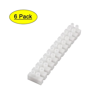 Unique Bargains 450V 30A Double Rows 12 Position Screw Terminal Barrier Block Strip 6pcs