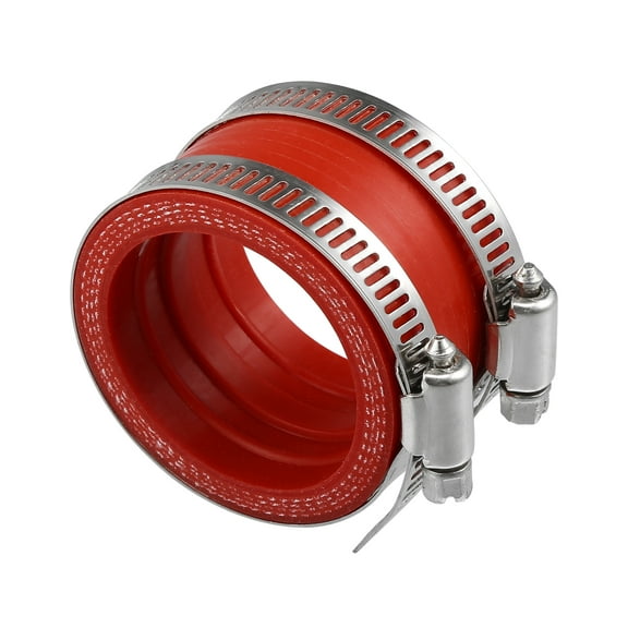 Unique Bargains 45mm ID Red Carburetor Adapter Inlet Intake Pipe Manifold Adapter Boot Sleeve Interface with Clamps