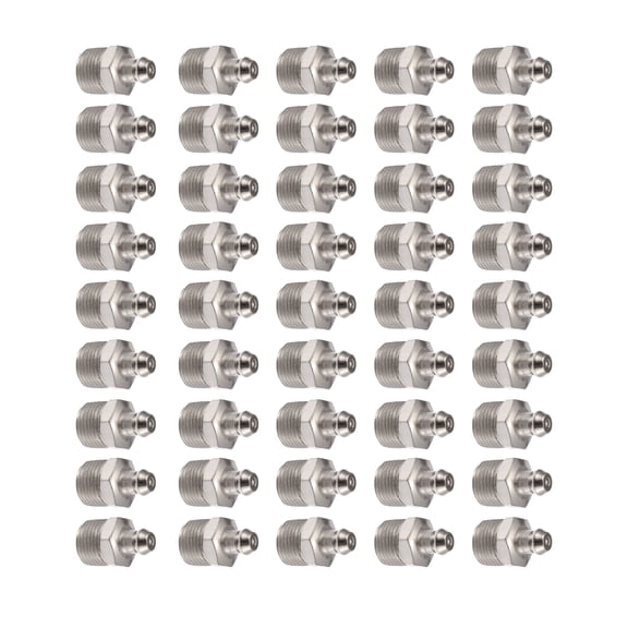 Unique Bargains 45pcs M12 x 1 Nickel Plated Motorcycle Car Grease Nipple Fittings Set for Automotive Car Motorbike Truck