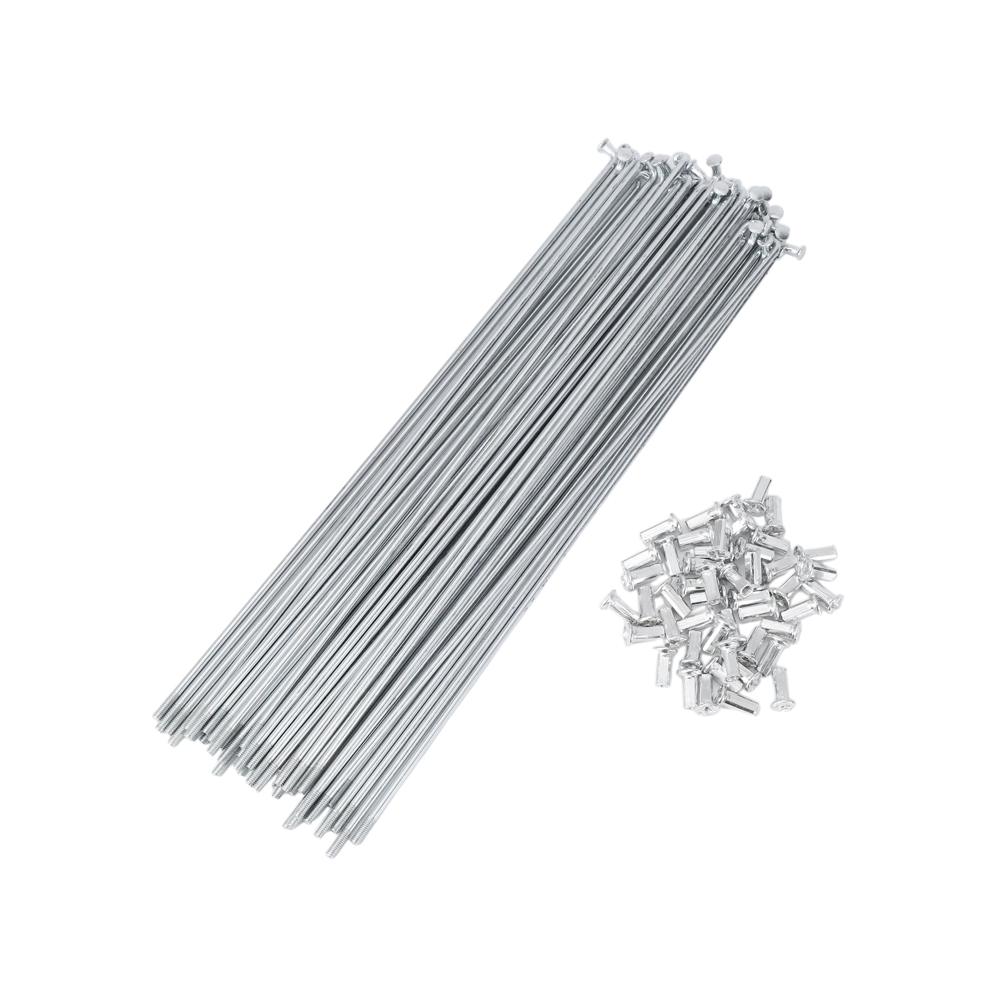 Unique Bargains 48Pcs 10G Bike Wheel Spokes Carbon Steel Galvanized Silver 10.24"