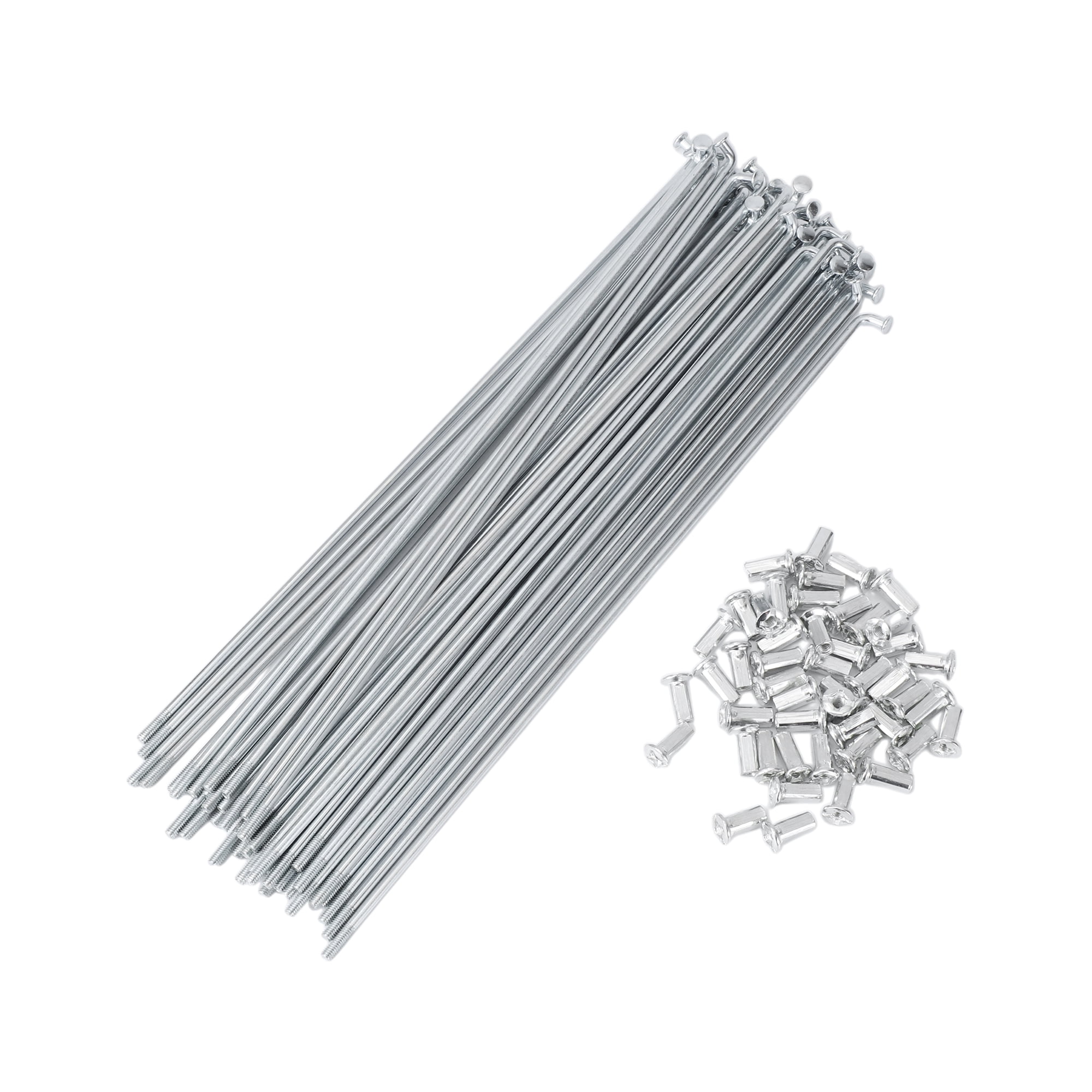 Unique Bargains 48Pcs 10G Bike Wheel Spokes Carbon Steel Galvanized Silver 9.25"