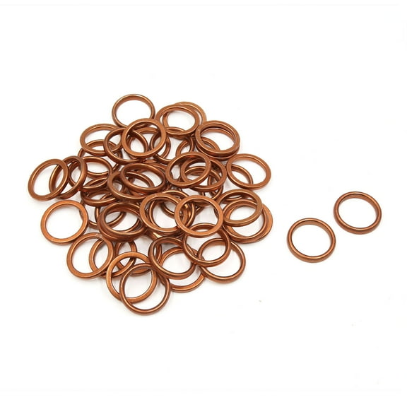 Unique Bargains 48Pcs 39mm Outer Dia Copper Tone Metal Motorcycle Exhaust Pipe Muffler Gasket