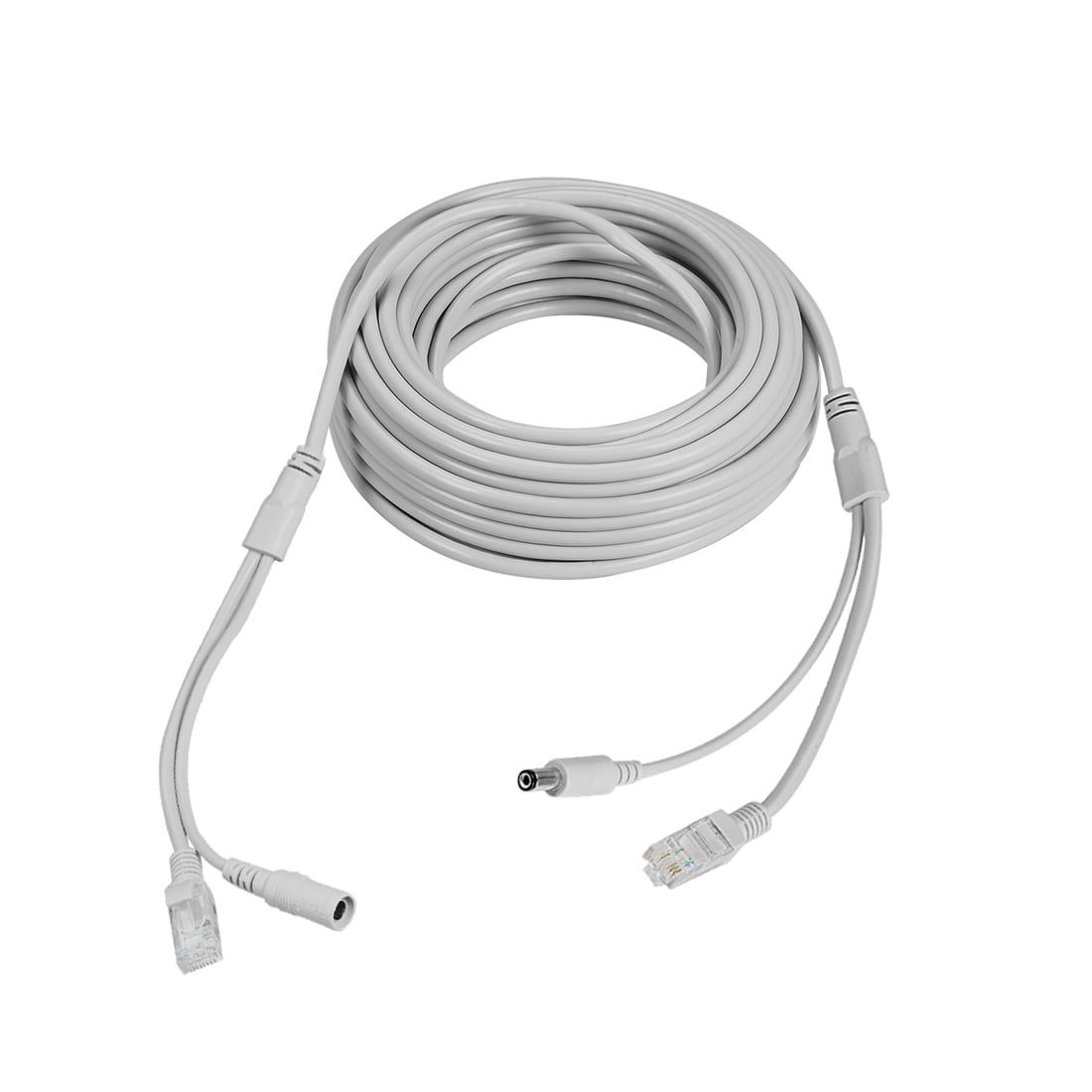 Uxcell 49ft Cat5e Network Ethernet LAN/Power Extension Cable for CCTV Security Cameras Gray