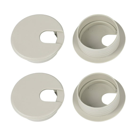 Office Computer Desk Grommet, Plastic Desk Cord Cable Hole Cover Grommets - 1.4 Inch/35mm Dia, 4 Packs, Gray