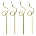 thumbnail image 1 of Unique Bargains 4Pack 10.6' Curly Shape Stainless Steel Straws Reusable Metal Straw, Gold, 1 of 6